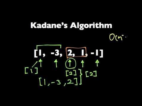 Kadane Algorithm (TBD)
